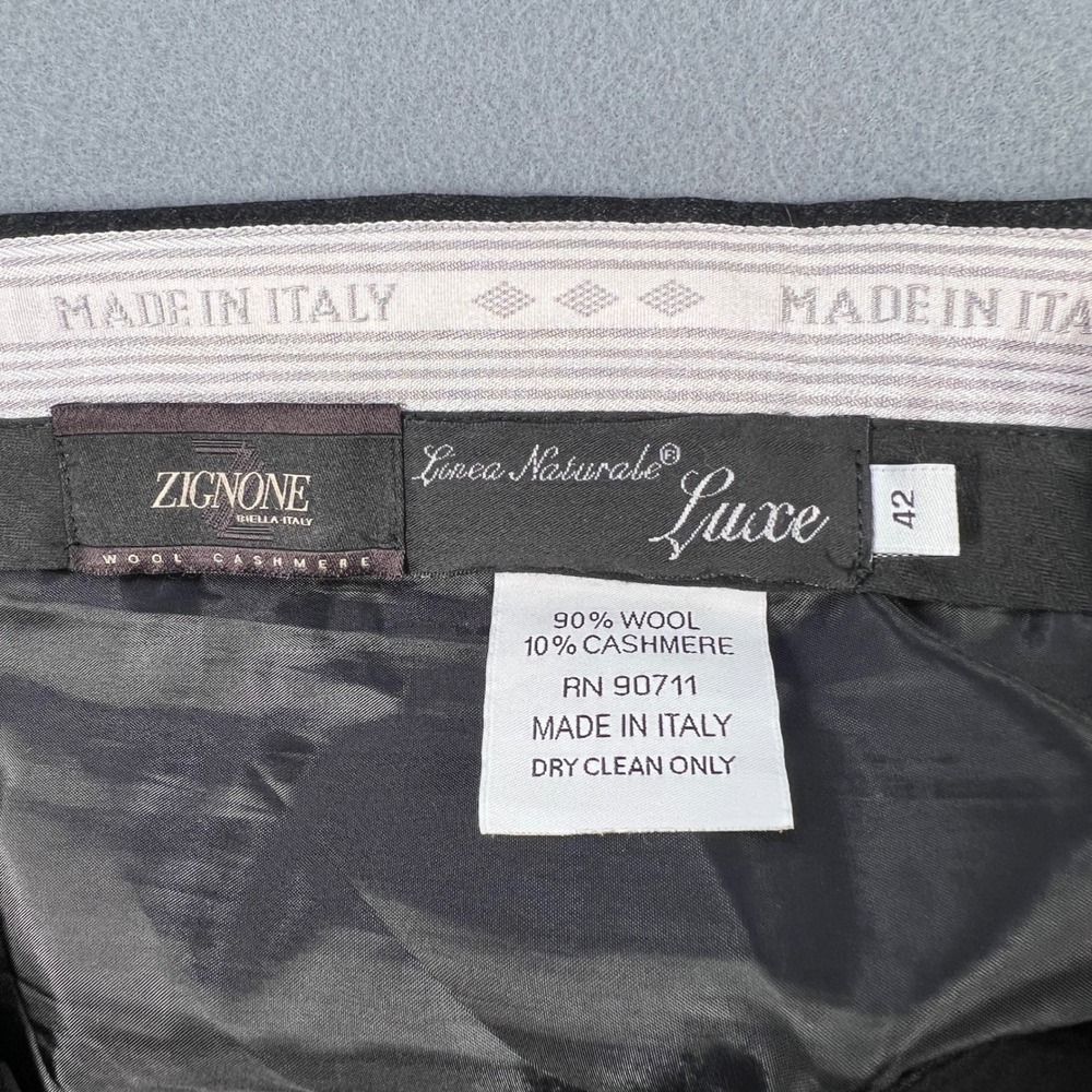 Linea Naturale Luxe Zignone Wool Cashmere Gray Dress Pants Mens 42 Made in Italy - Picture 4 of 8